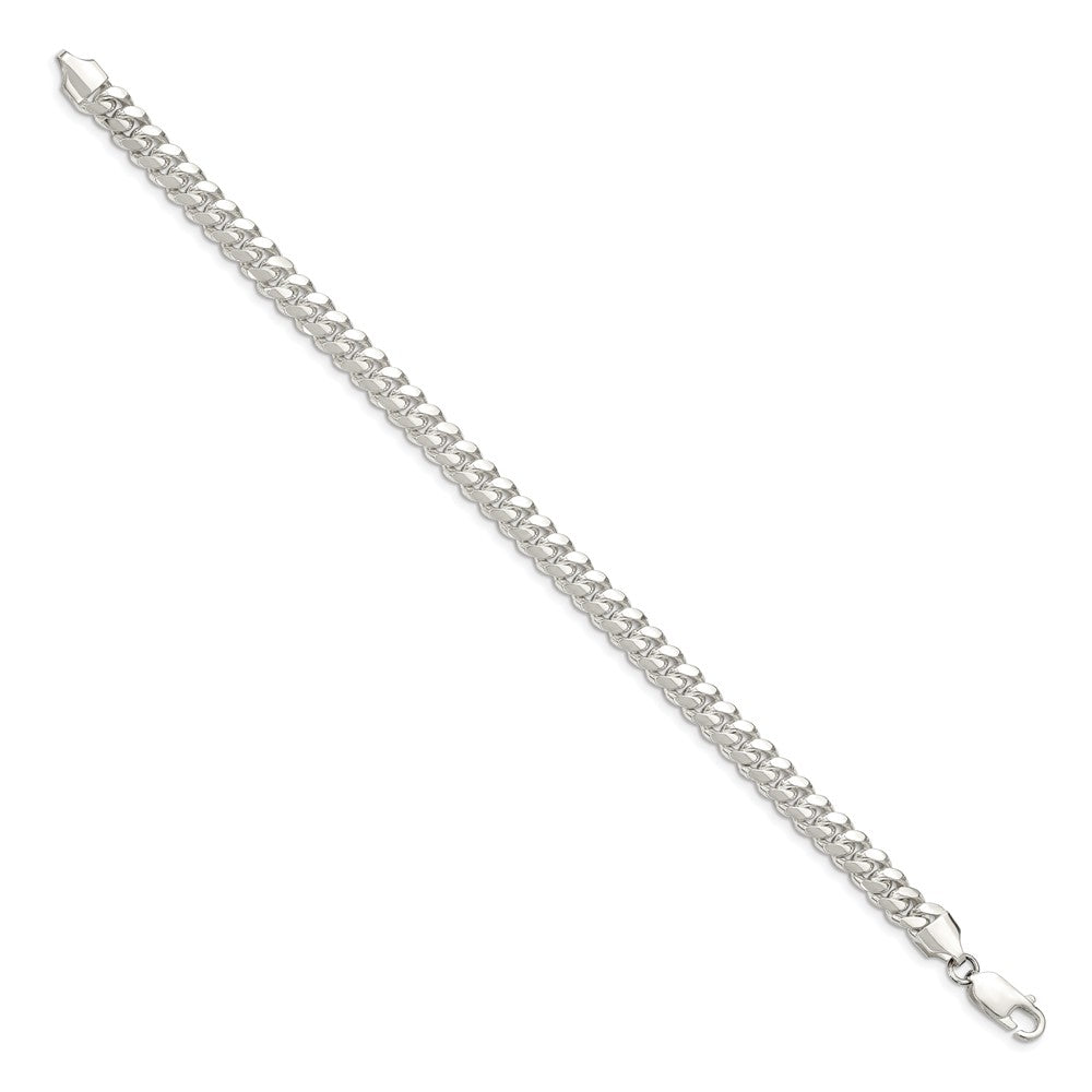 7 Inch Sterling Silver 6.4mm Polished Domed Curb Chain Bracelet