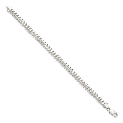 7 Inch Sterling Silver 6.4mm Polished Domed Curb Chain Bracelet