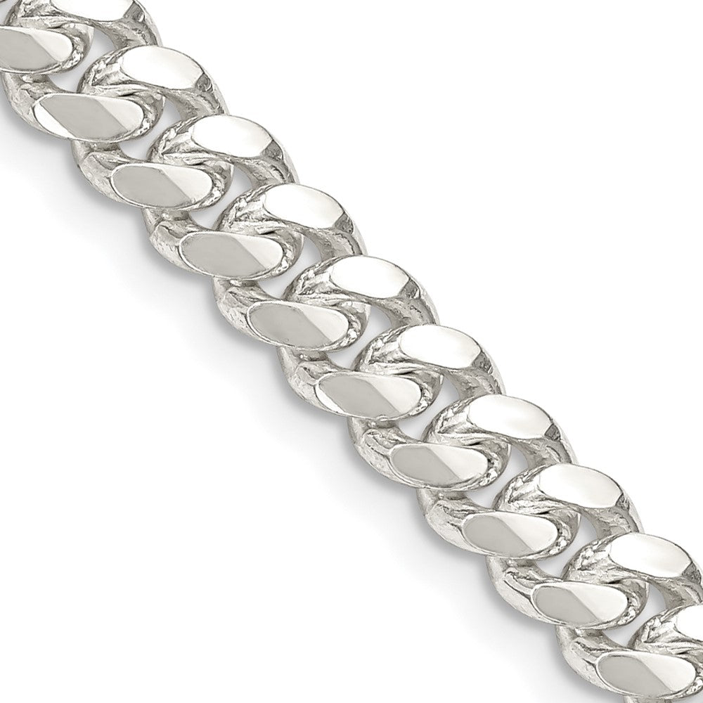 24 Inch Sterling Silver 6.4mm Polished Domed Curb Chain Necklace