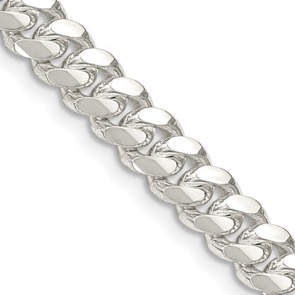 24 Inch Sterling Silver 6.4mm Polished Domed Curb Chain Necklace