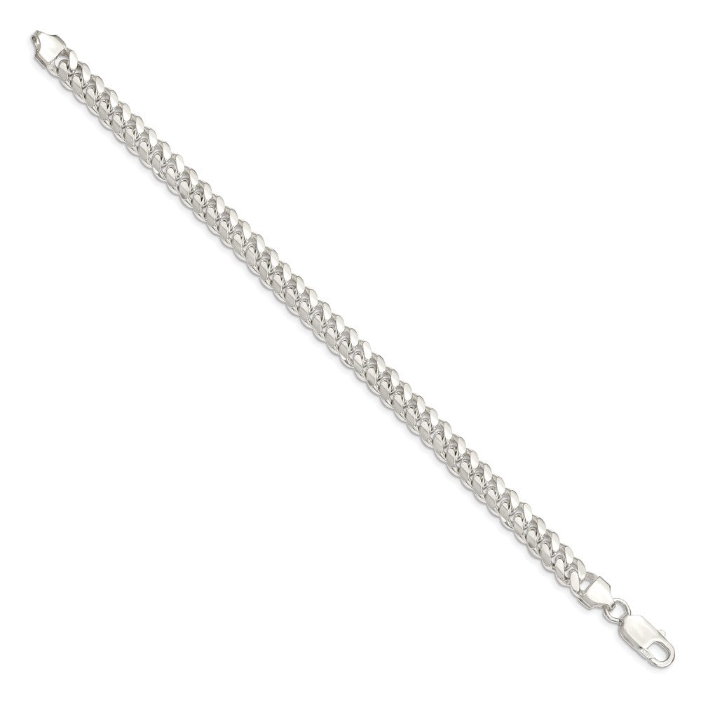 7 Inch Sterling Silver 7.0mm Polished Domed Curb Chain Bracelet