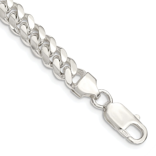 7 Inch Sterling Silver 7.0mm Polished Domed Curb Chain