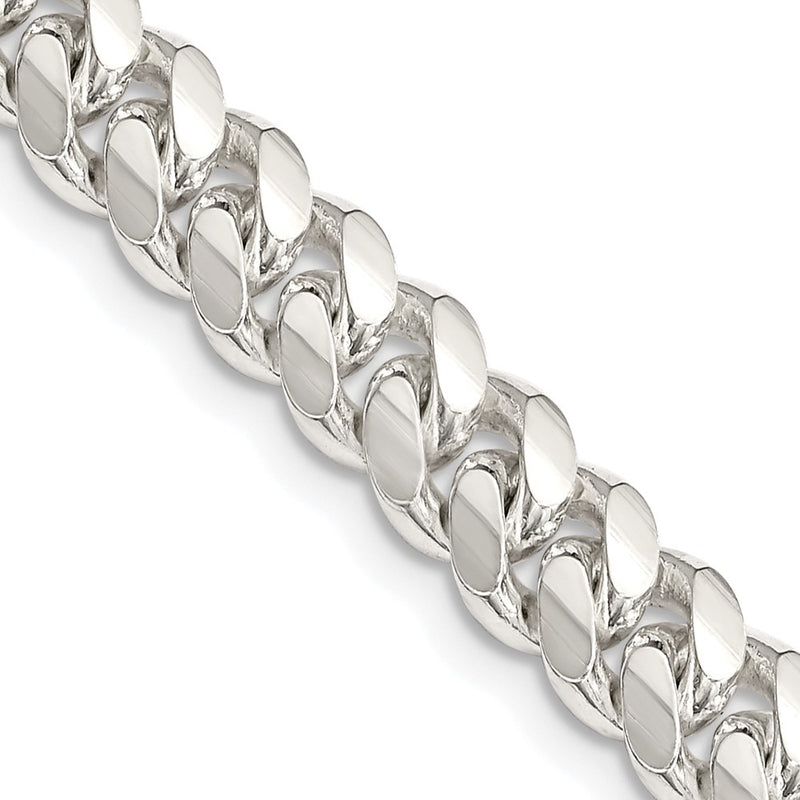22 Inch Sterling Silver 7.0mm Polished Domed Curb Chain Necklace
