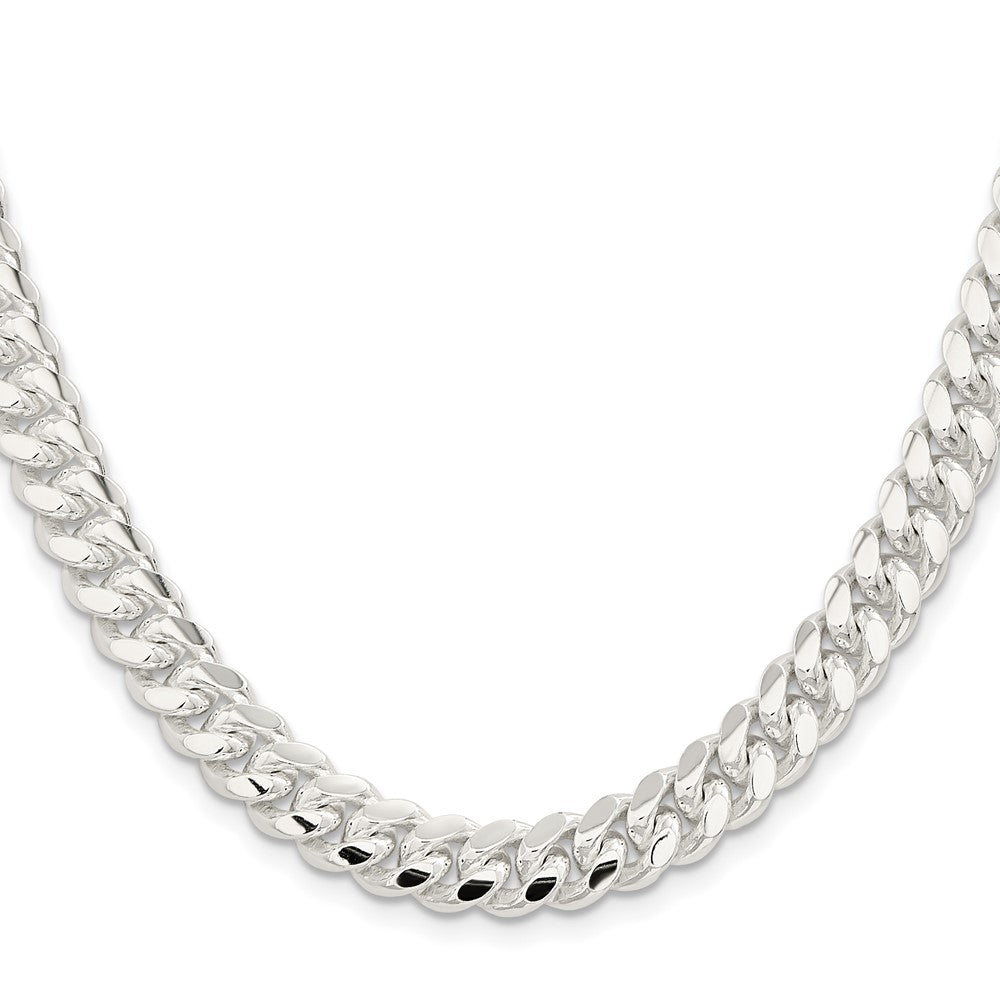 28 Inch Sterling Silver 9mm Polished Domed Curb Chain Necklace