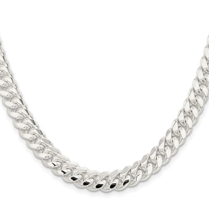 28 Inch Sterling Silver 9mm Polished Domed Curb Chain Necklace