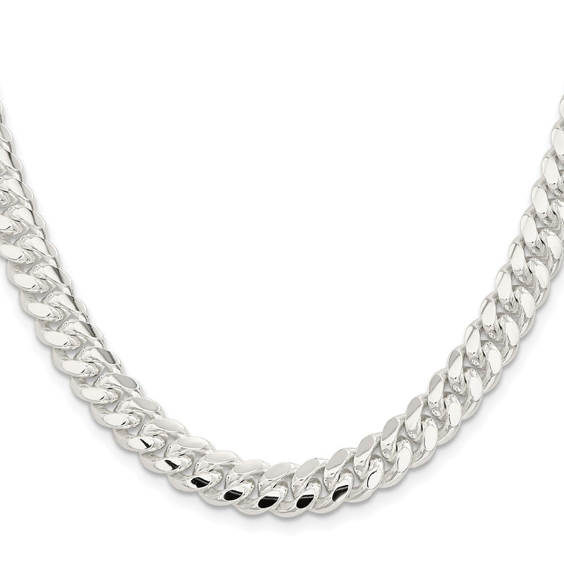 28 Inch Sterling Silver 9mm Polished Domed Curb Chain Necklace