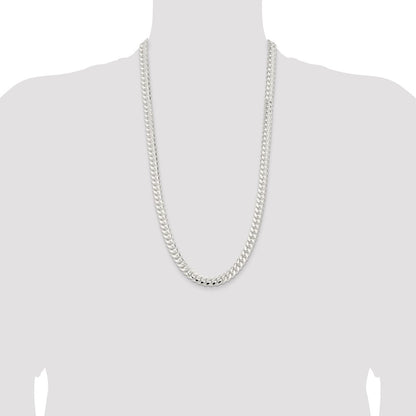 28 Inch Sterling Silver 9mm Polished Domed Curb Chain Necklace