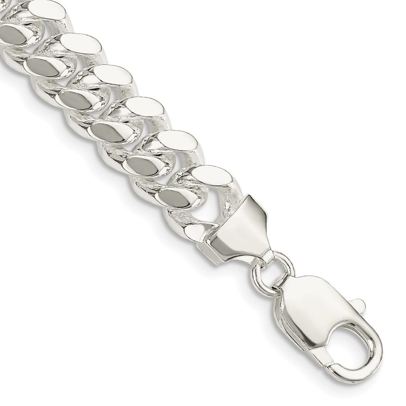 8 Inch Sterling Silver 9mm Polished Domed Curb Chain Bracelet