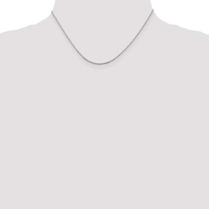 16 Inch Sterling Silver 1.2mm Diamond-Cut Rope Chain Necklace
