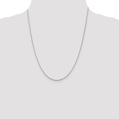 22 Inch Sterling Silver 1.2mm Diamond-Cut Rope Chain W/4In Ext.