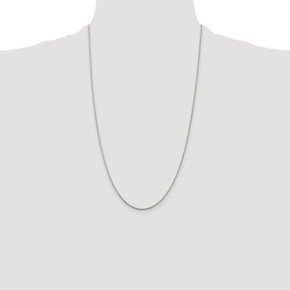 26 Inch Sterling Silver 1.2mm Diamond-Cut Rope Chain Necklace