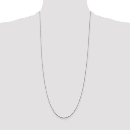 30 Inch Sterling Silver 1.2mm Diamond-Cut Rope Chain Necklace