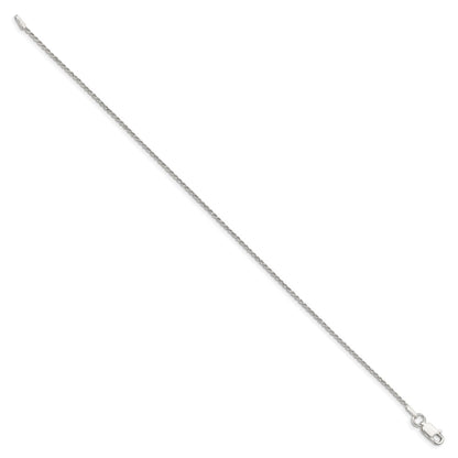 10 Inch Sterling Silver 1.2mm Diamond-Cut Rope Chain Anklet