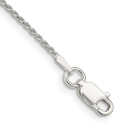 7 Inch Sterling Silver 1.2mm Diamond-cut Rope Chain Bracelet