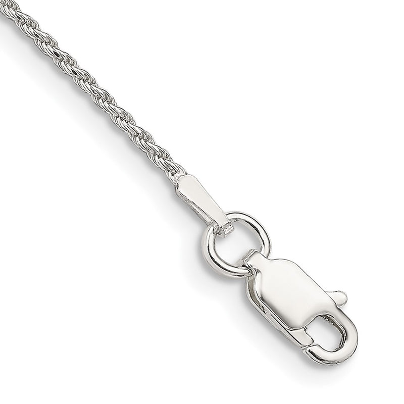 7 Inch Sterling Silver 1.2mm Diamond-cut Rope Chain Bracelet