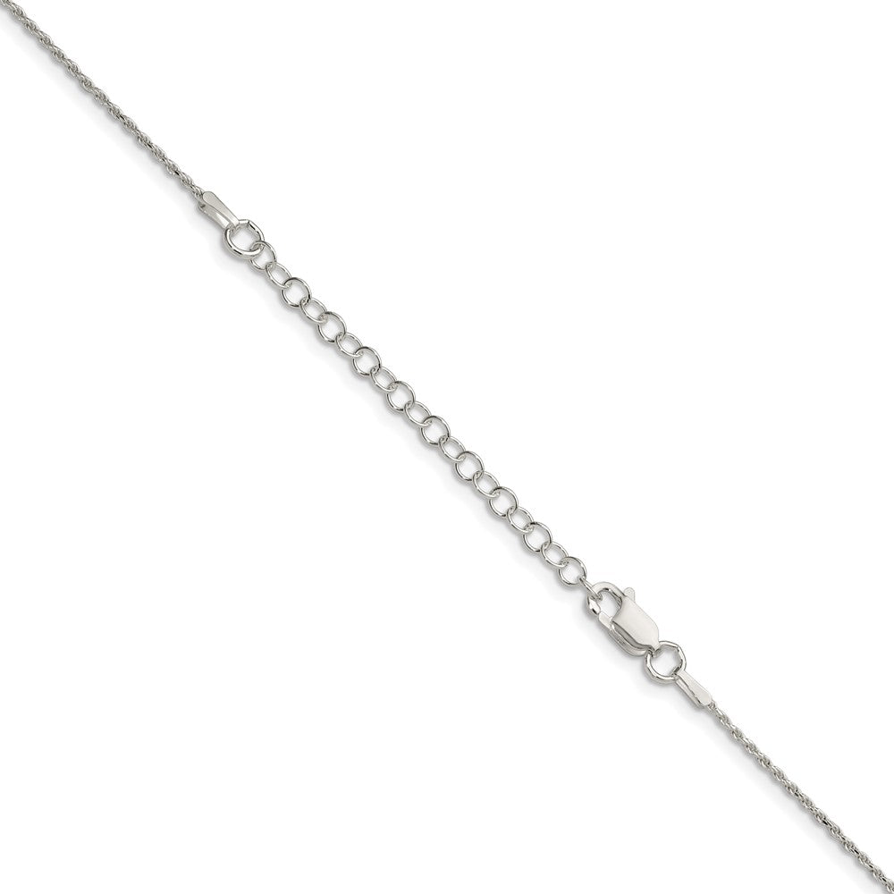 18 Inch Sterling Silver 1.2mm Diamond-Cut Rope Chain W/2In Ext.