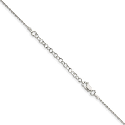 18 Inch Sterling Silver 1.2mm Diamond-Cut Rope Chain W/2In Ext.
