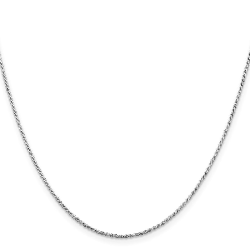 18 Inch Sterling Silver Rhodium-Plated 1.2mm Diamond-Cut Rope Chain Necklace