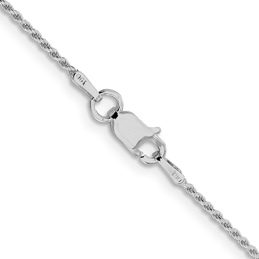 16 Inch Sterling Silver Rhodium-Plated 1.2mm Diamond-Cut Rope Chain Necklace