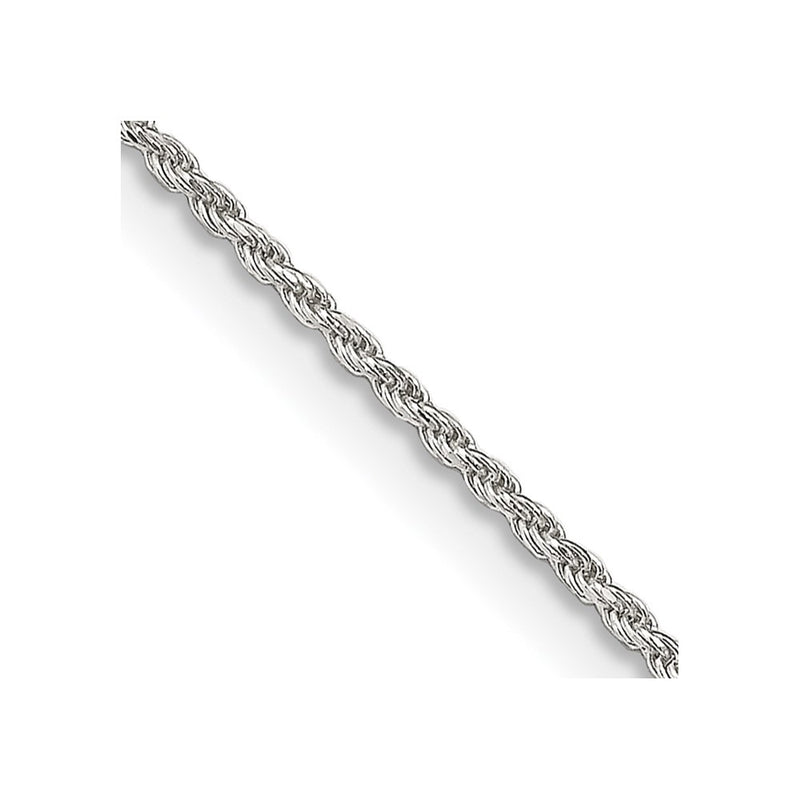 30 Inch Sterling Silver 1.2mm Diamond-Cut Rope Chain Necklace