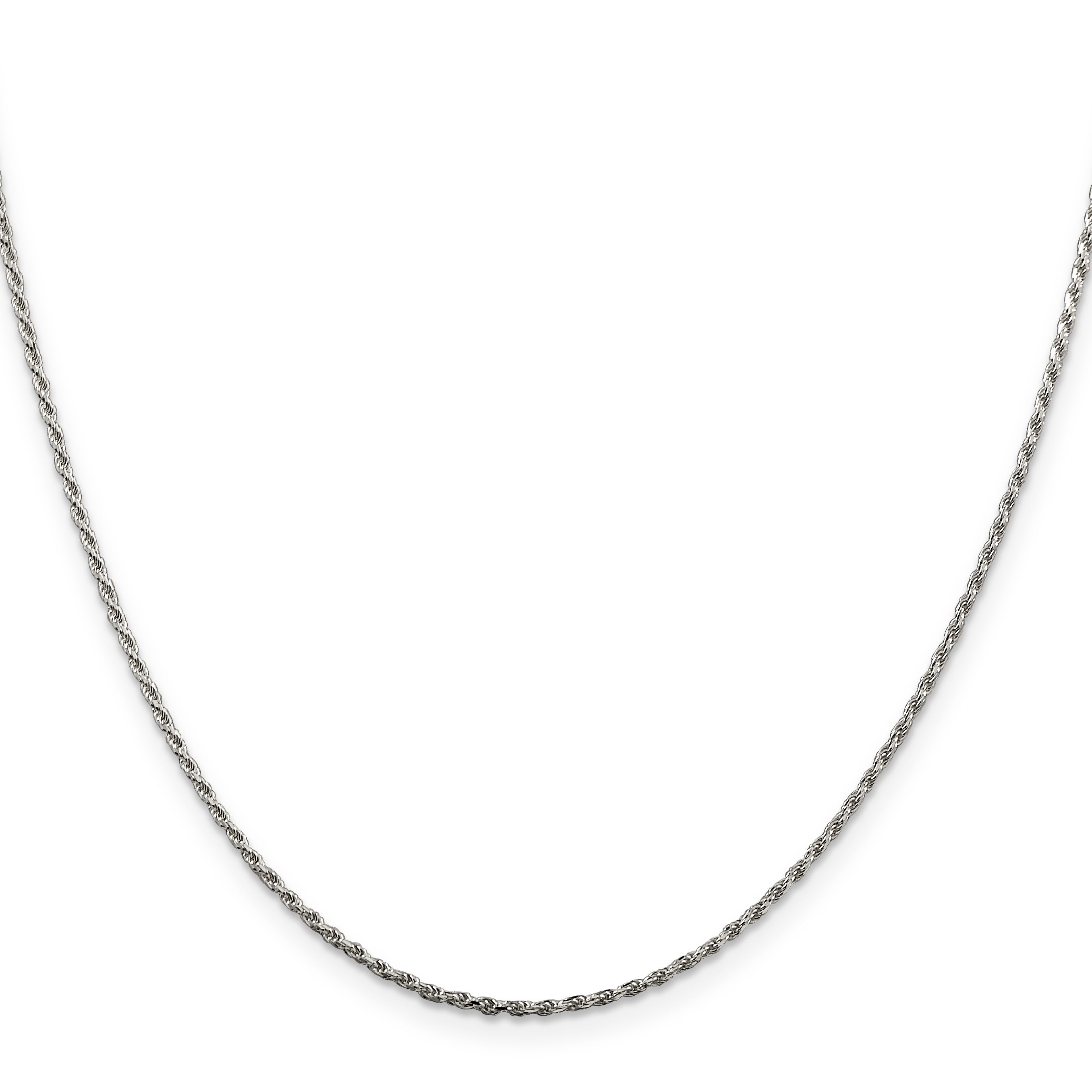 14 Inch Sterling Silver 1.5mm Diamond-Cut Rope Chain