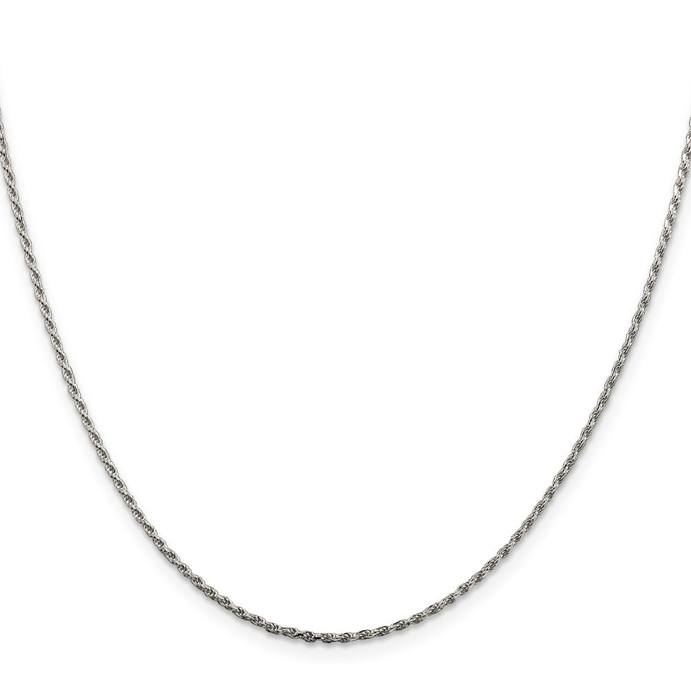 22 Inch Sterling Silver 1.5mm Diamond-Cut Rope Chain Necklace