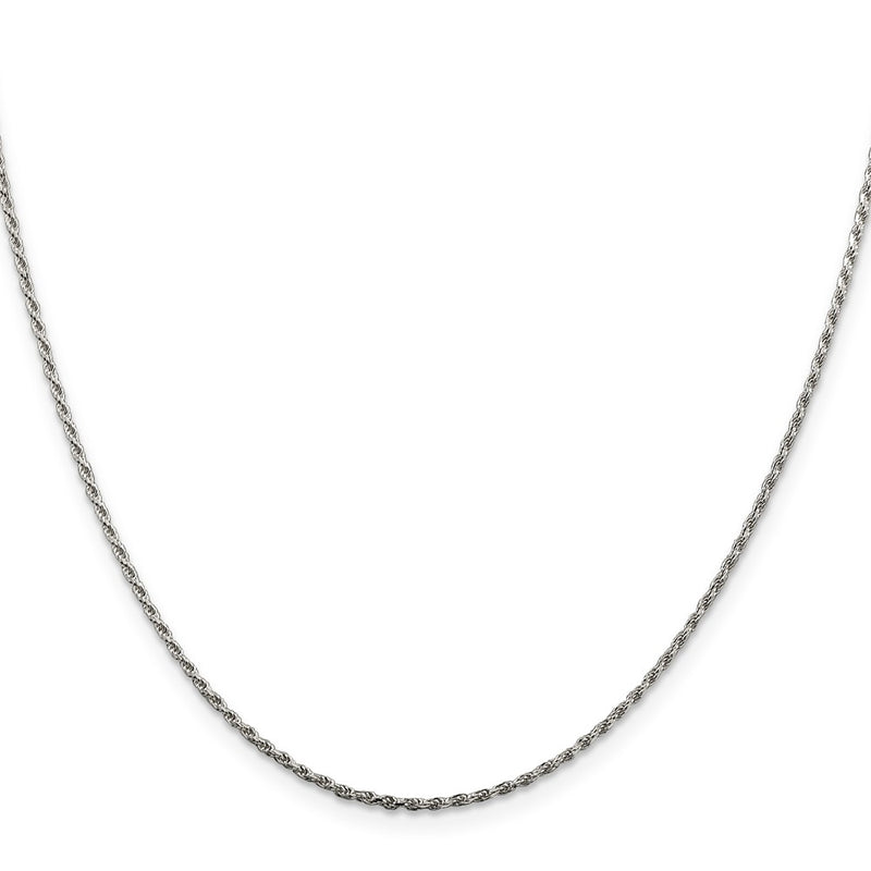 36 Inch Sterling Silver 1.5mm Diamond-Cut Rope Chain Necklace