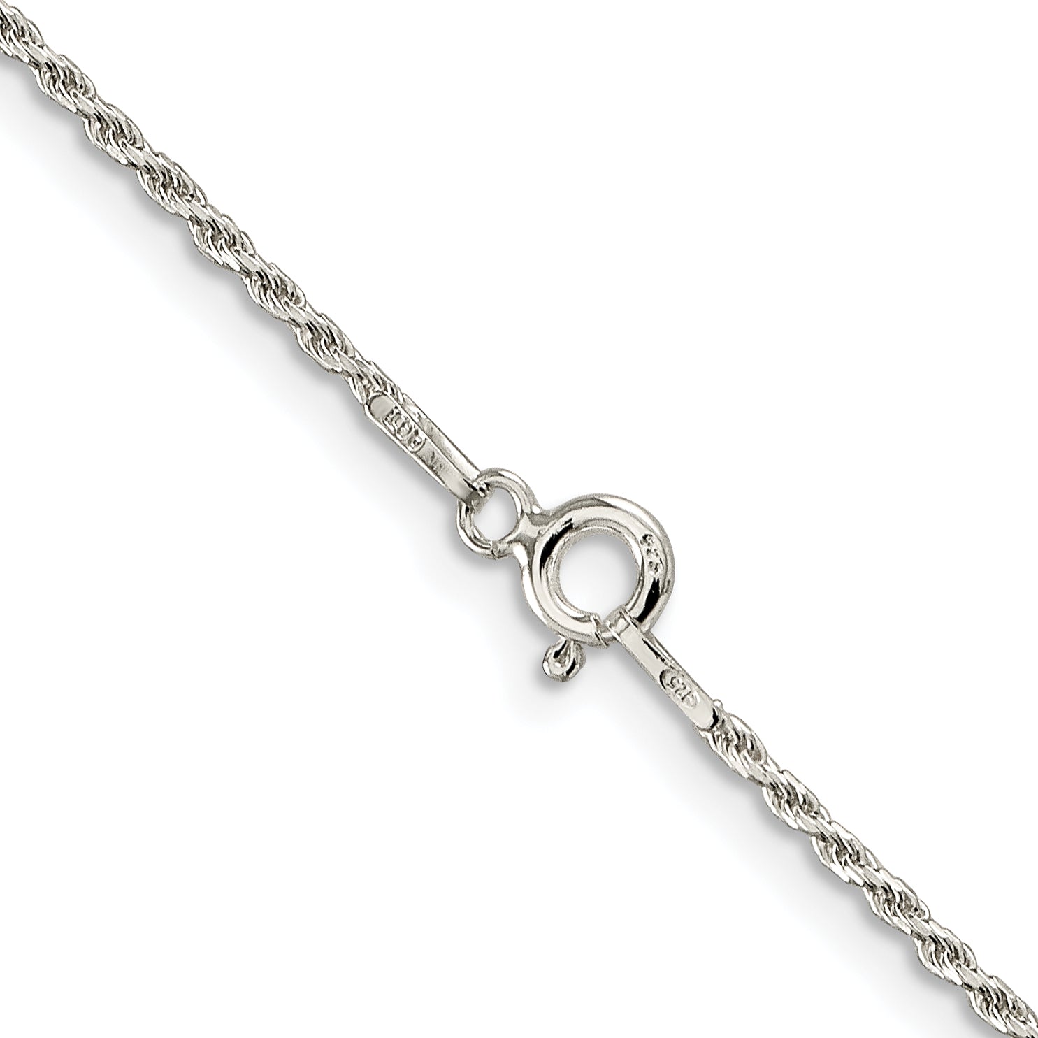 14 Inch Sterling Silver 1.5mm Diamond-Cut Rope Chain