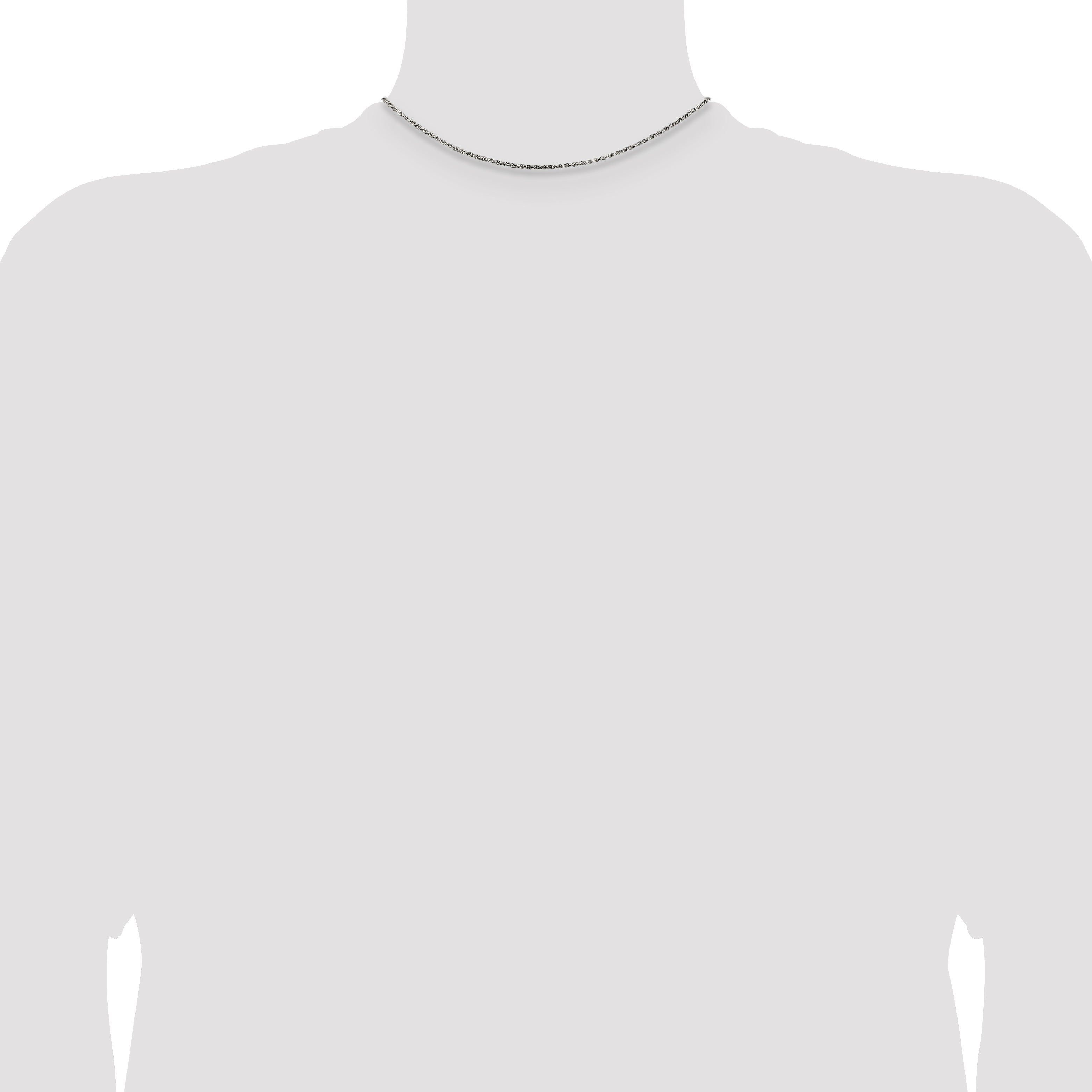 14 Inch Sterling Silver 1.5mm Diamond-Cut Rope Chain