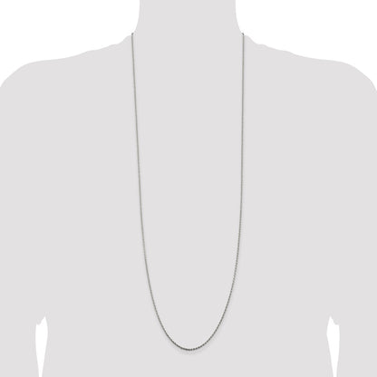 36 Inch Sterling Silver 1.5mm Diamond-Cut Rope Chain Necklace