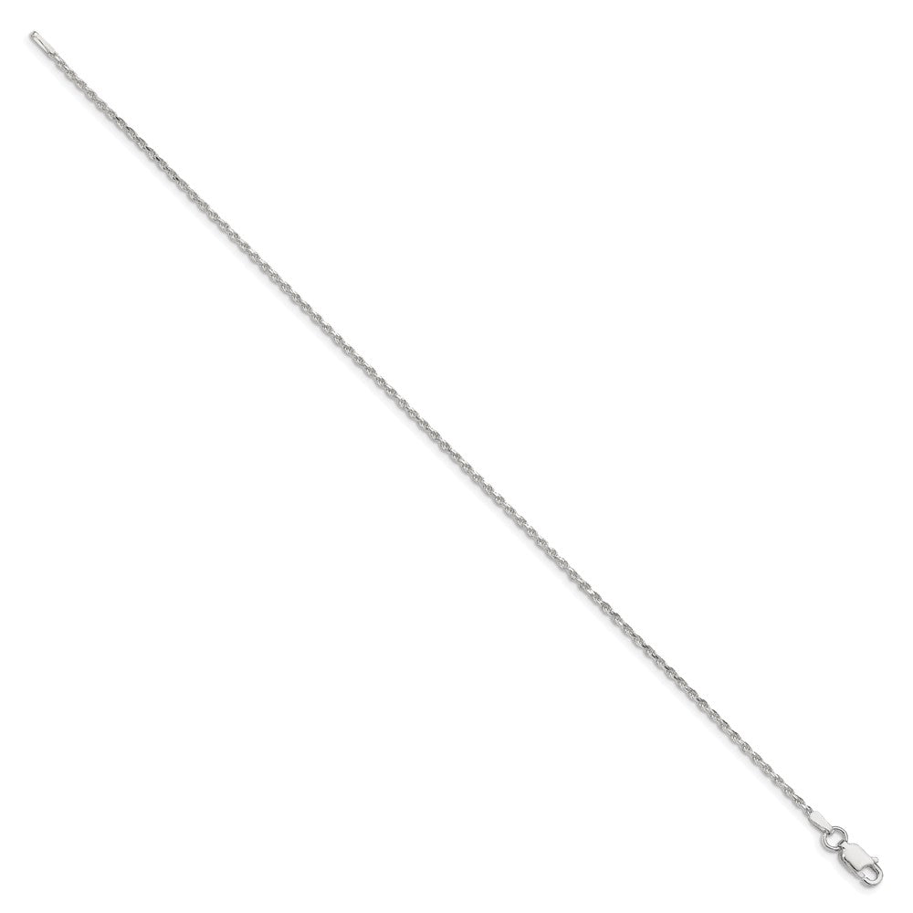 7 Inch Sterling Silver 1.5mm Diamond-cut Rope Chain Bracelet
