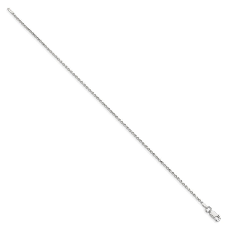 7 Inch Sterling Silver 1.5mm Diamond-cut Rope Chain Bracelet