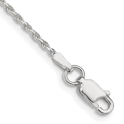 7 Inch Sterling Silver 1.5mm Diamond-cut Rope Chain Bracelet