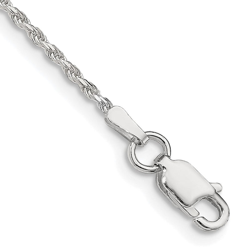 7 Inch Sterling Silver 1.5mm Diamond-cut Rope Chain Bracelet