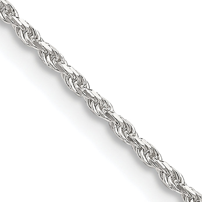14 Inch Sterling Silver 1.5mm Diamond-Cut Rope Chain