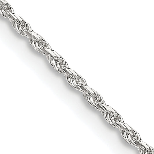 14 Inch Sterling Silver 1.5mm Diamond-Cut Rope Chain