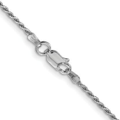14 Inch Sterling Silver Rhodium-Plated 1.5mm Diamond-Cut Rope Chain
