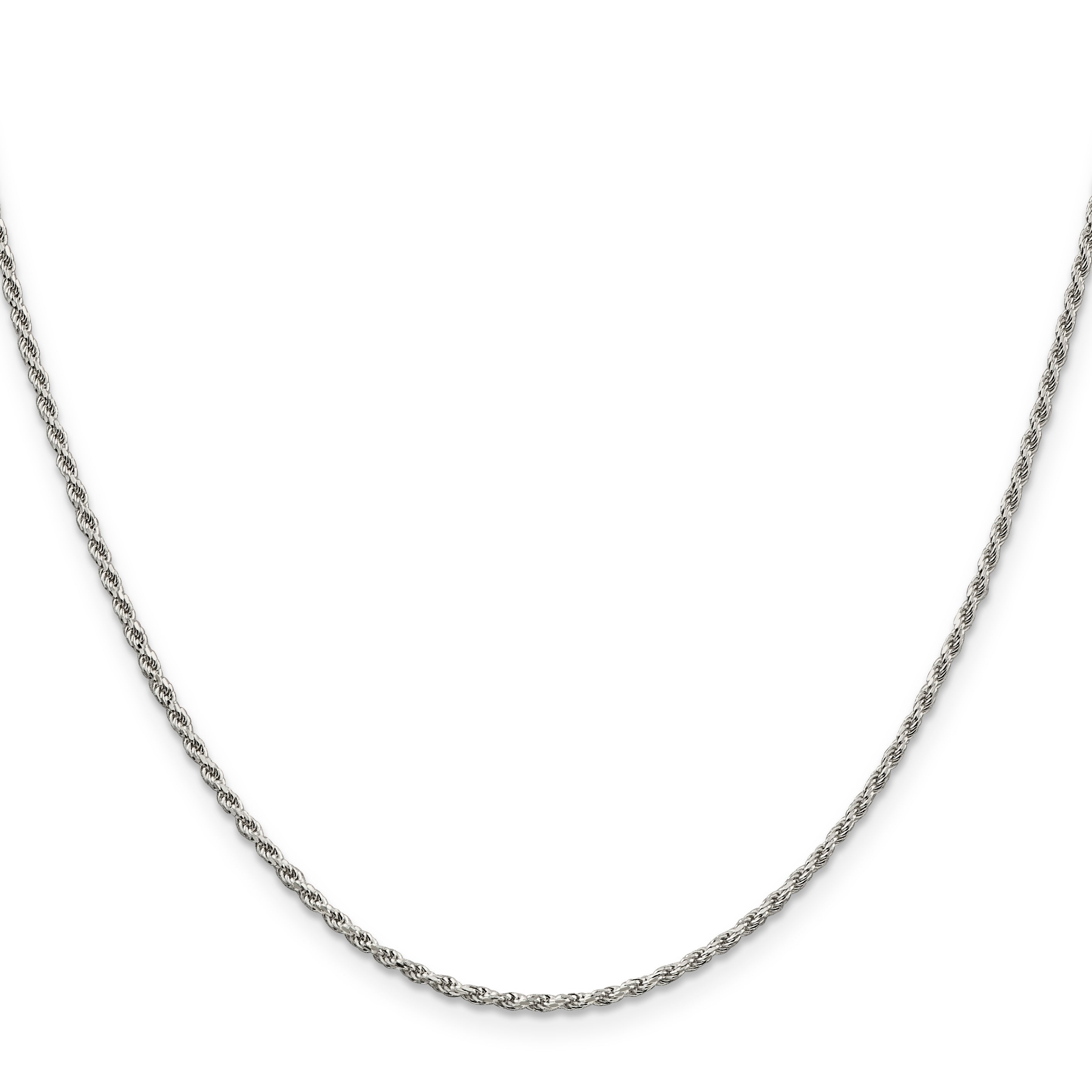 14 Inch Sterling Silver 1.7mm Diamond-Cut Rope Chain