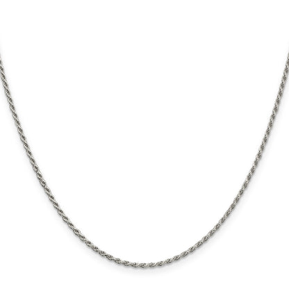14 Inch Sterling Silver 1.7mm Diamond-Cut Rope Chain