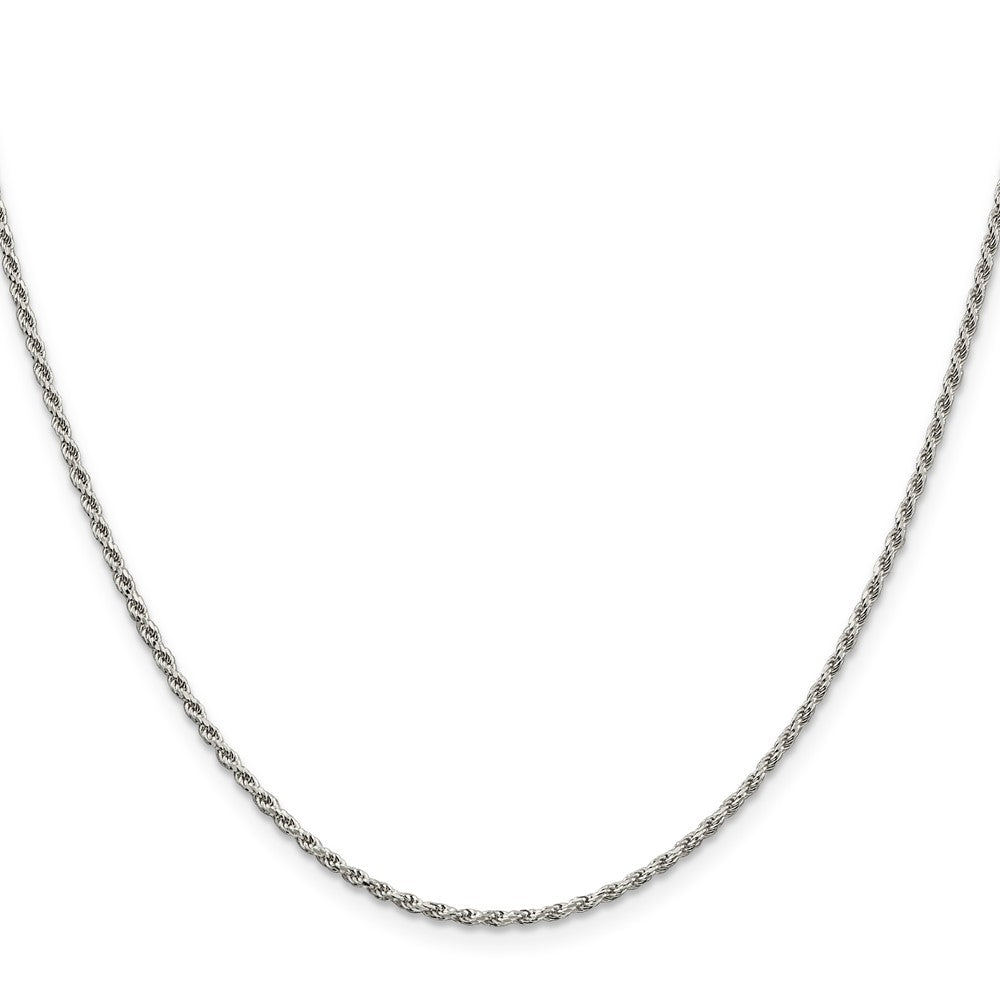 36 Inch Sterling Silver 1.7mm Diamond-Cut Rope Chain Necklace