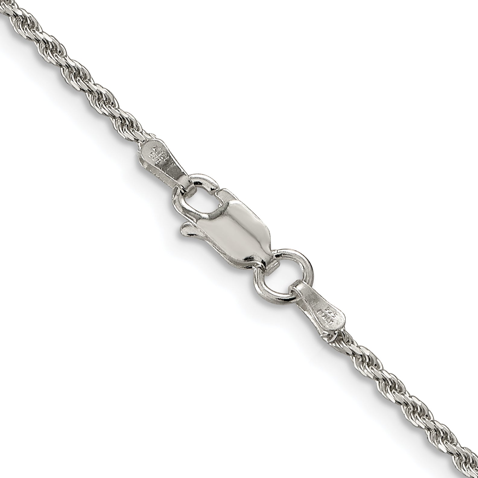 14 Inch Sterling Silver 1.7mm Diamond-Cut Rope Chain