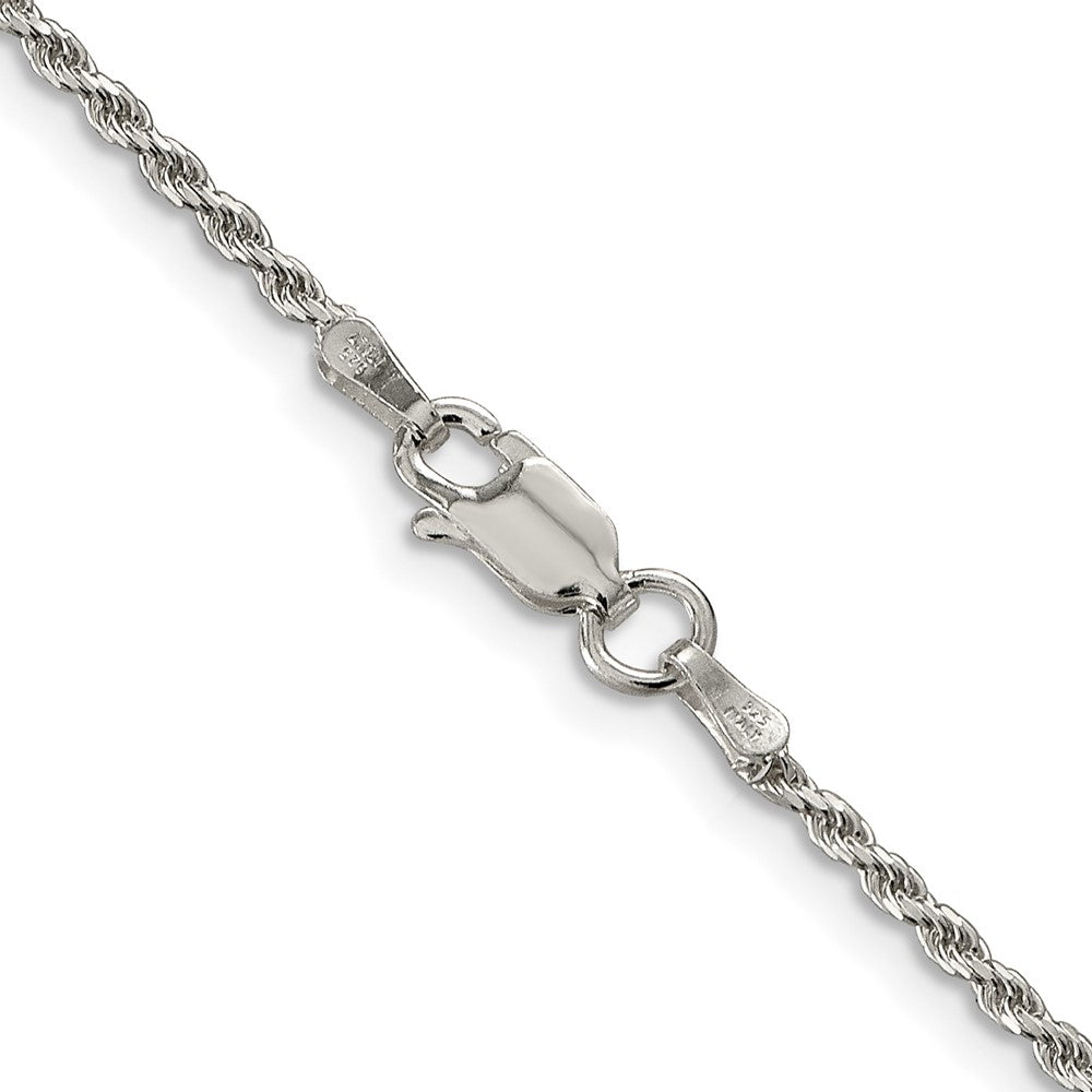 36 Inch Sterling Silver 1.7mm Diamond-Cut Rope Chain Necklace