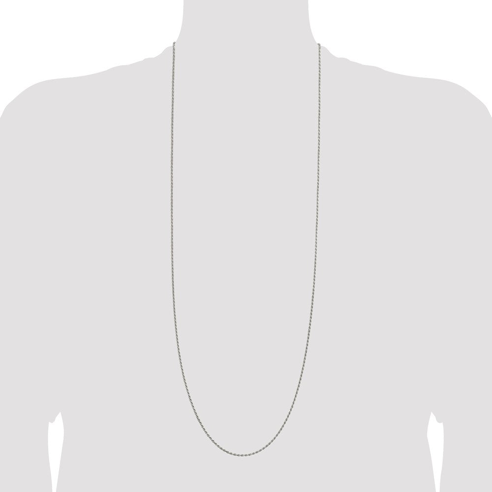 36 Inch Sterling Silver 1.7mm Diamond-Cut Rope Chain Necklace
