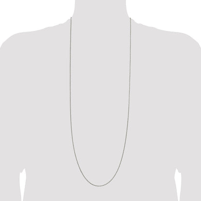 36 Inch Sterling Silver 1.7mm Diamond-Cut Rope Chain Necklace