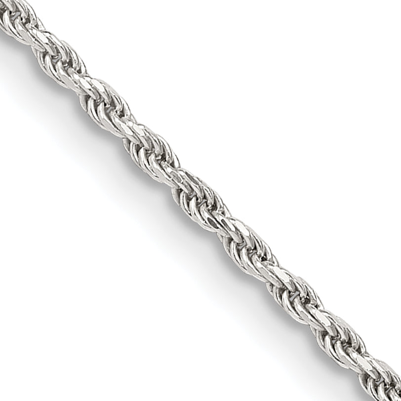 14 Inch Sterling Silver 1.7mm Diamond-Cut Rope Chain