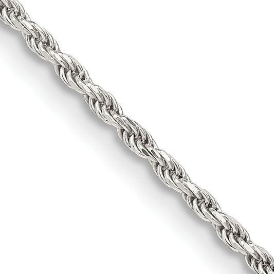 14 Inch Sterling Silver 1.7mm Diamond-Cut Rope Chain