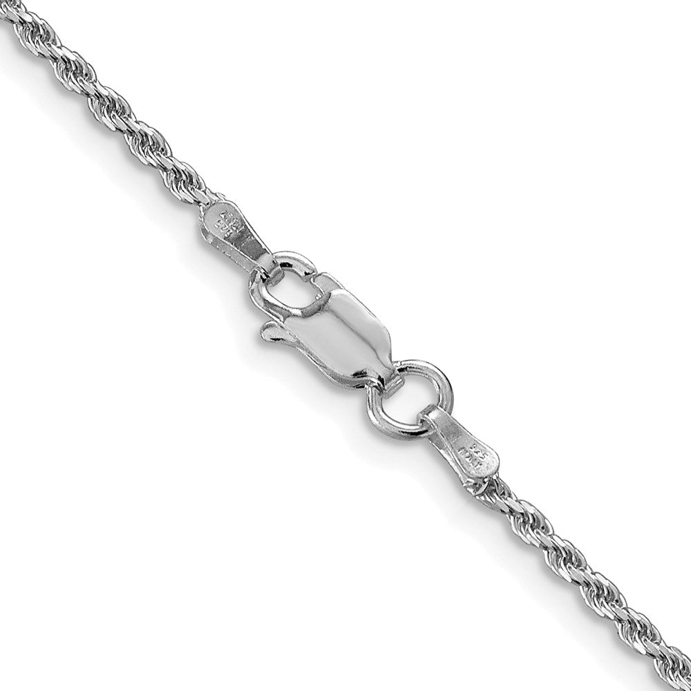 26 Inch Sterling Silver Rhodium-Plated 1.7mm Diamond-Cut Rope Chain Necklace