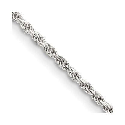 36 Inch Sterling Silver 1.7mm Diamond-Cut Rope Chain Necklace