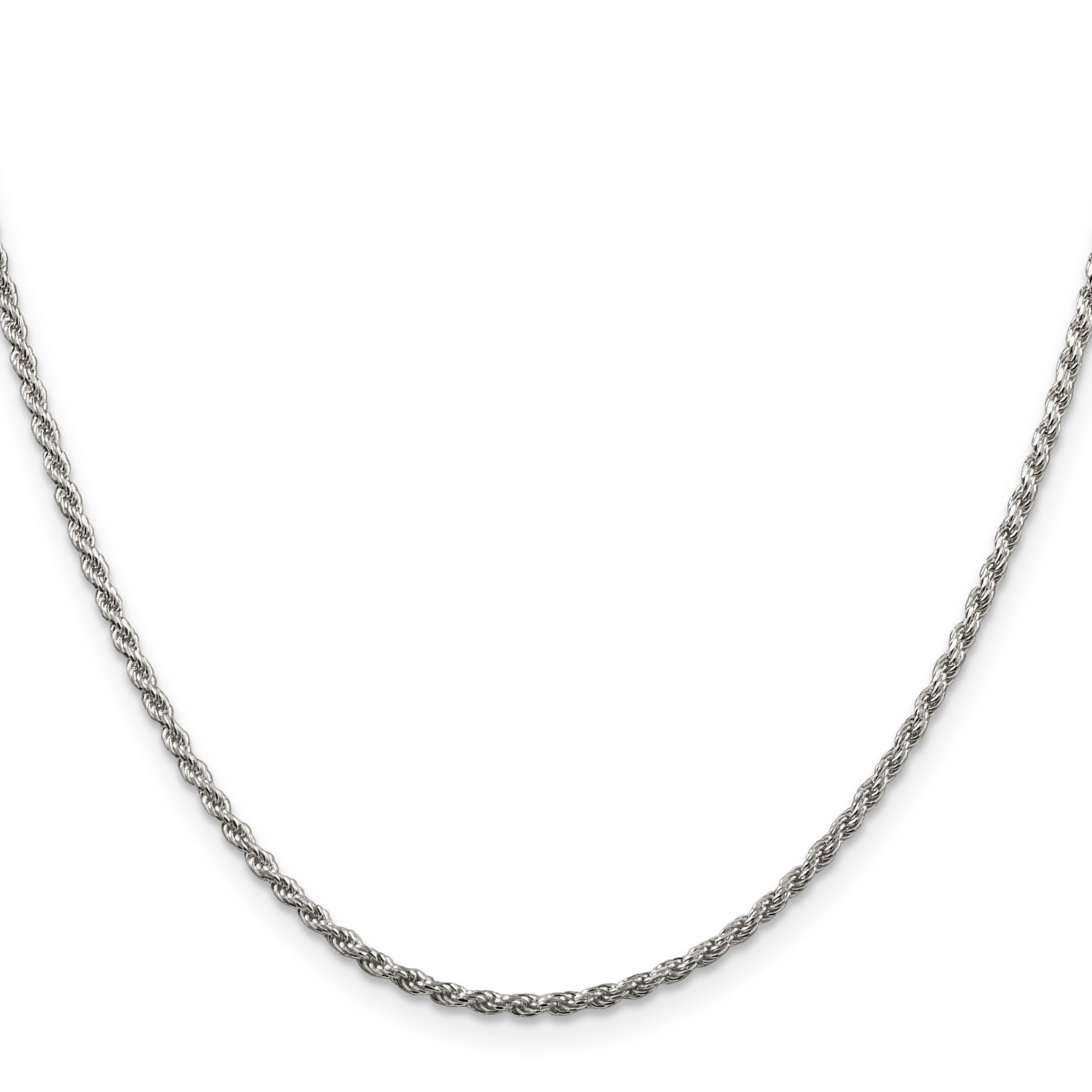 14 Inch Sterling Silver 1.85mm Diamond-Cut Rope Chain