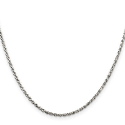 14 Inch Sterling Silver 1.85mm Diamond-Cut Rope Chain